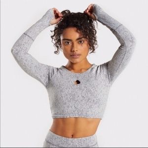 GYMSHARK Fleur cropped long sleeve top